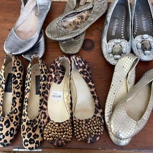 Lot of 6 pairs women's flats (size 6)- used